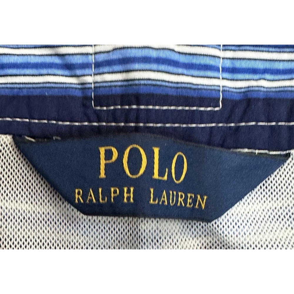 Polo Ralph Lauren Shorts Mens 34 Swim Trunks Blue White Striped Mesh Liner Short - Picture 6 of 14